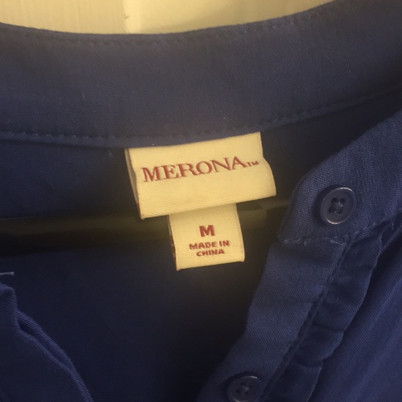 Merona royal blue blouse size M - Picture 3 of 5